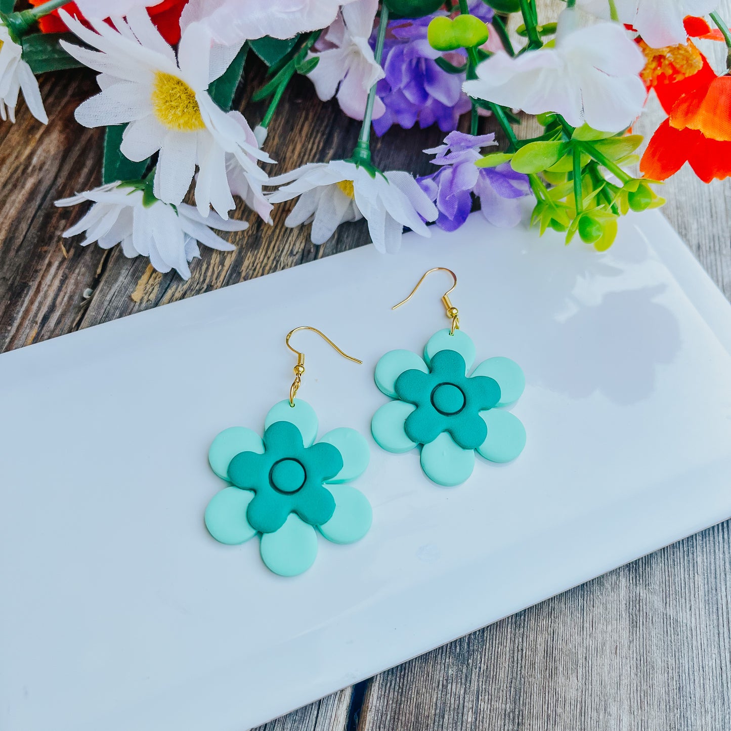 Flower Power Polymer Clay Earrings