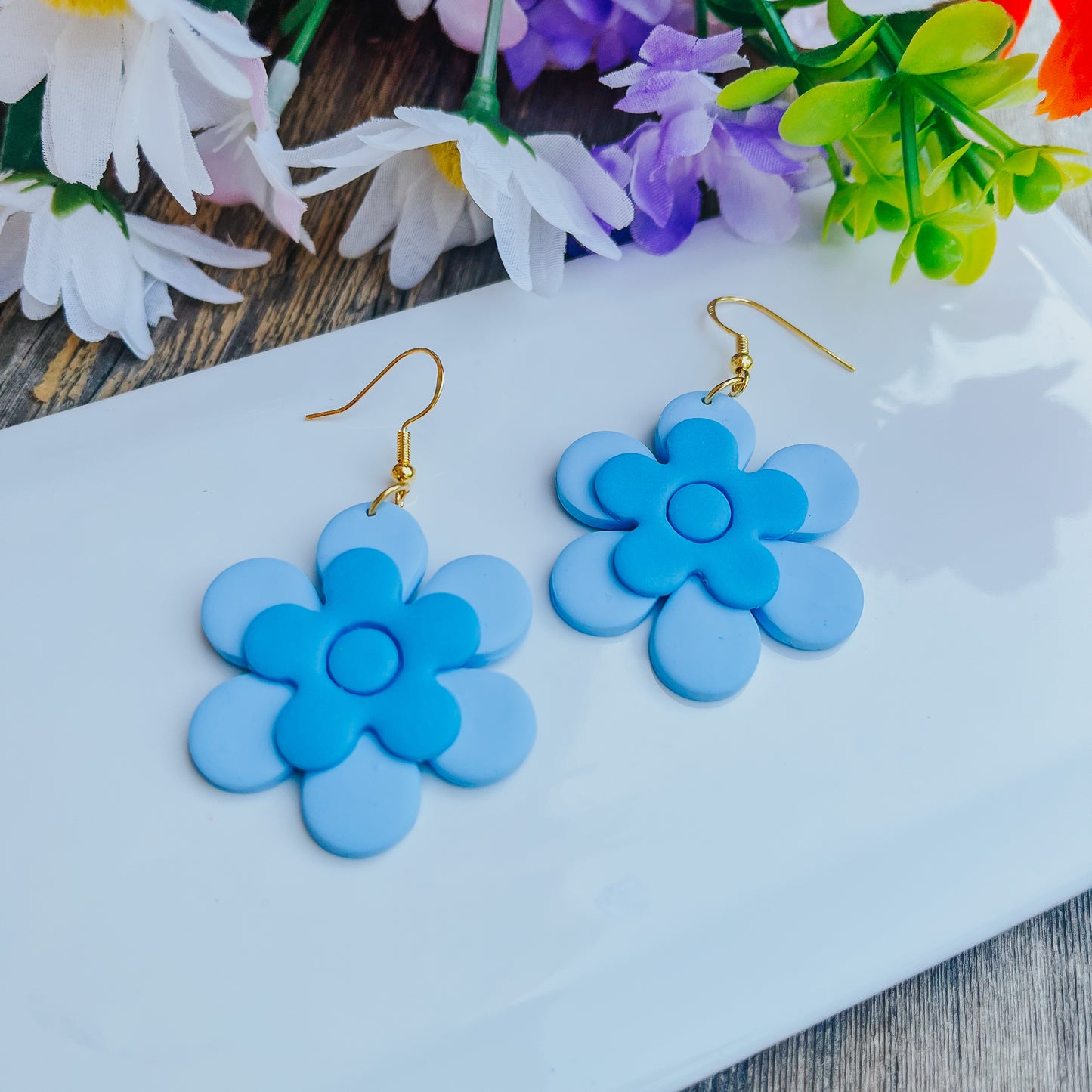 Flower Power Polymer Clay Earrings