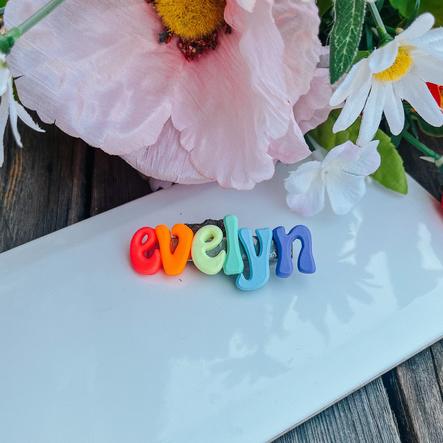 Custom Listing for Blaire D. - Polymer Clay Name Hair Clip