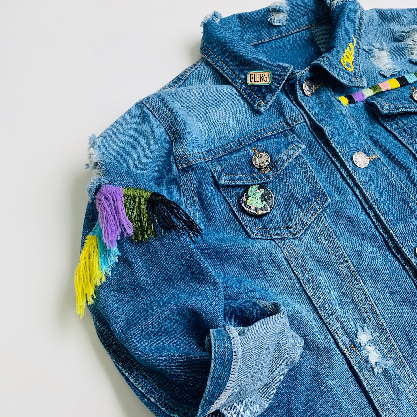 Custom Hand Embroidered Jean Jacket