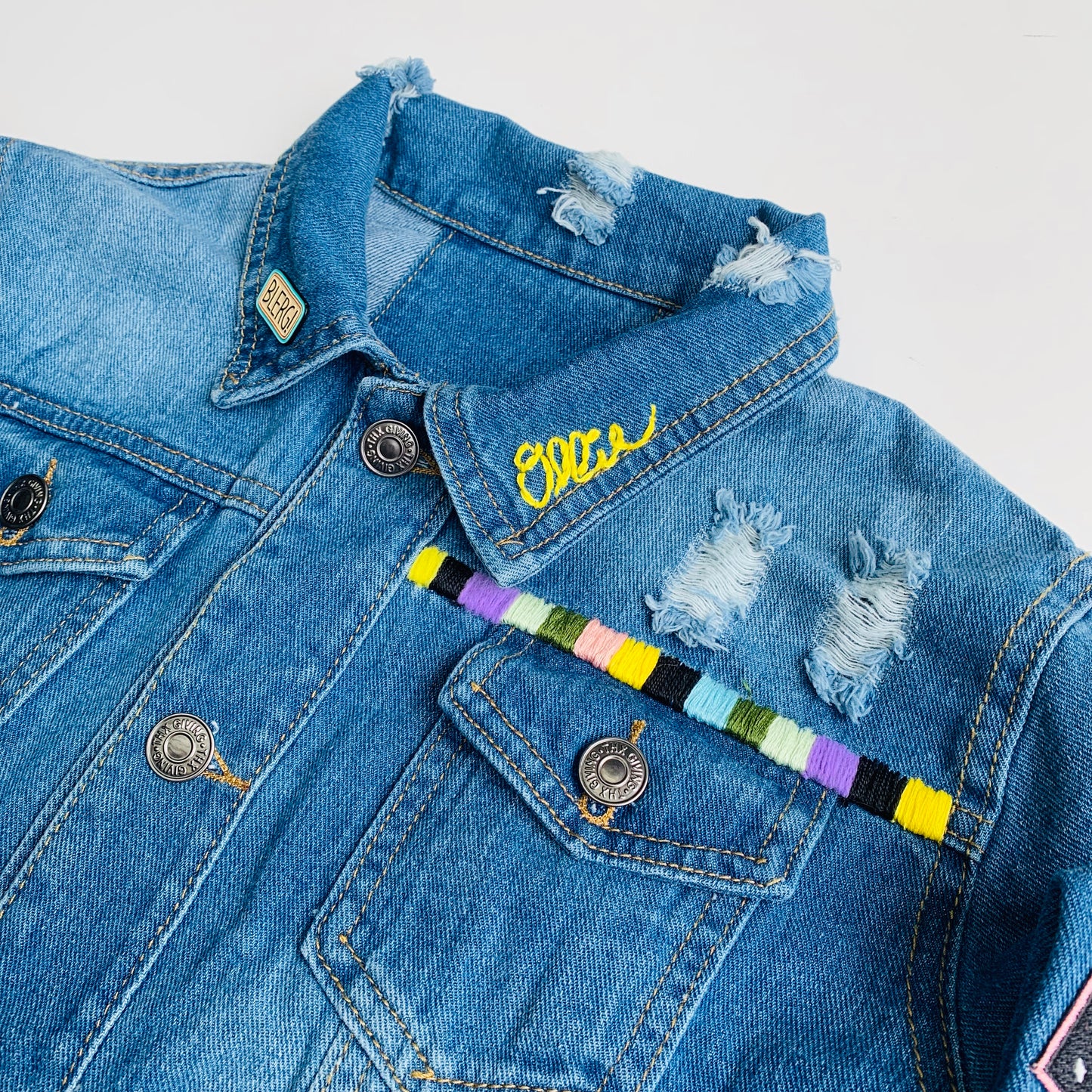 Custom Hand Embroidered Jean Jacket