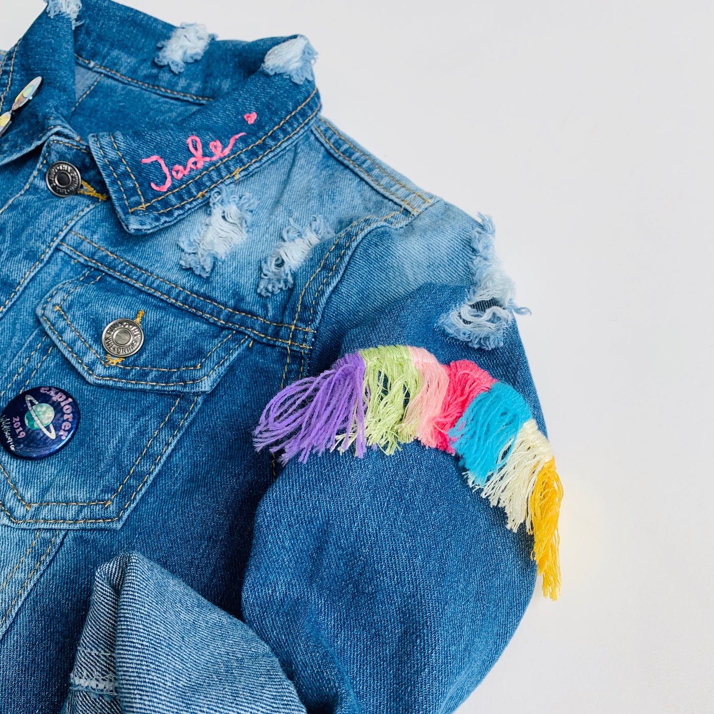Custom Hand Embroidered Jean Jacket