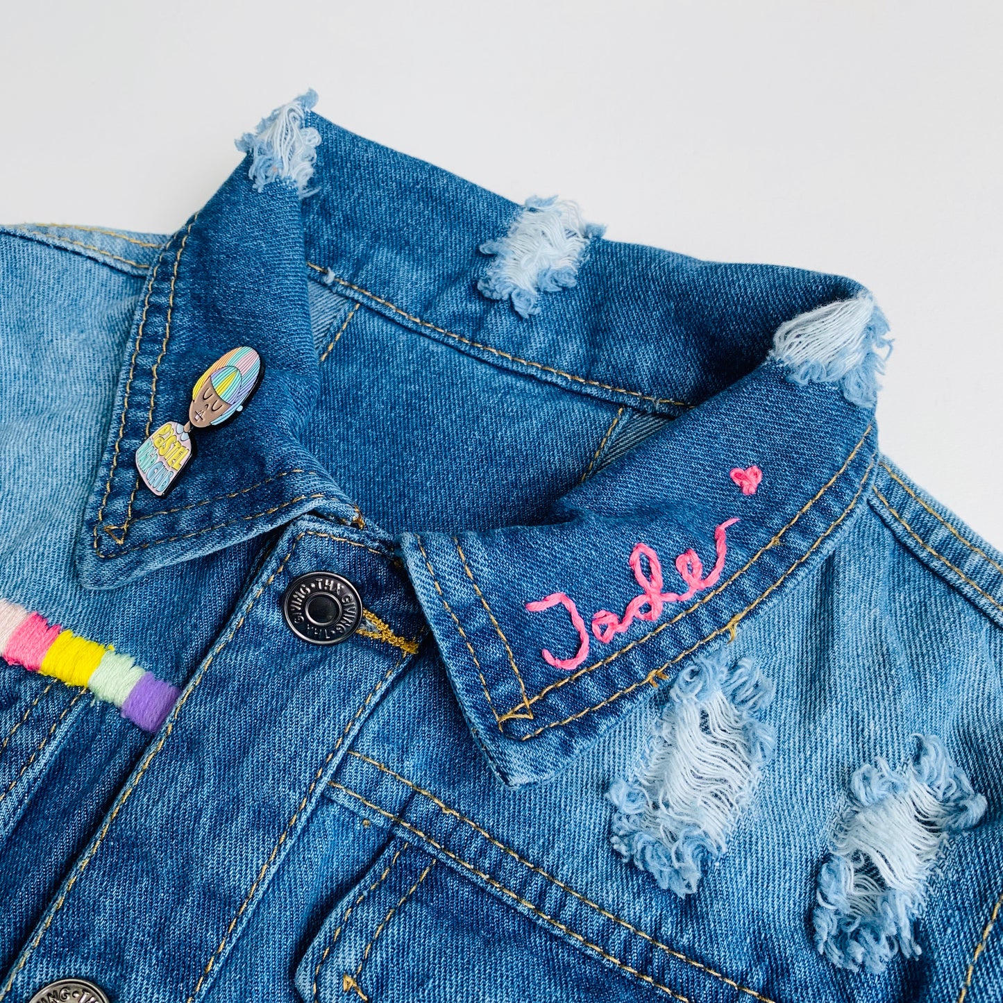 Custom Hand Embroidered Jean Jacket