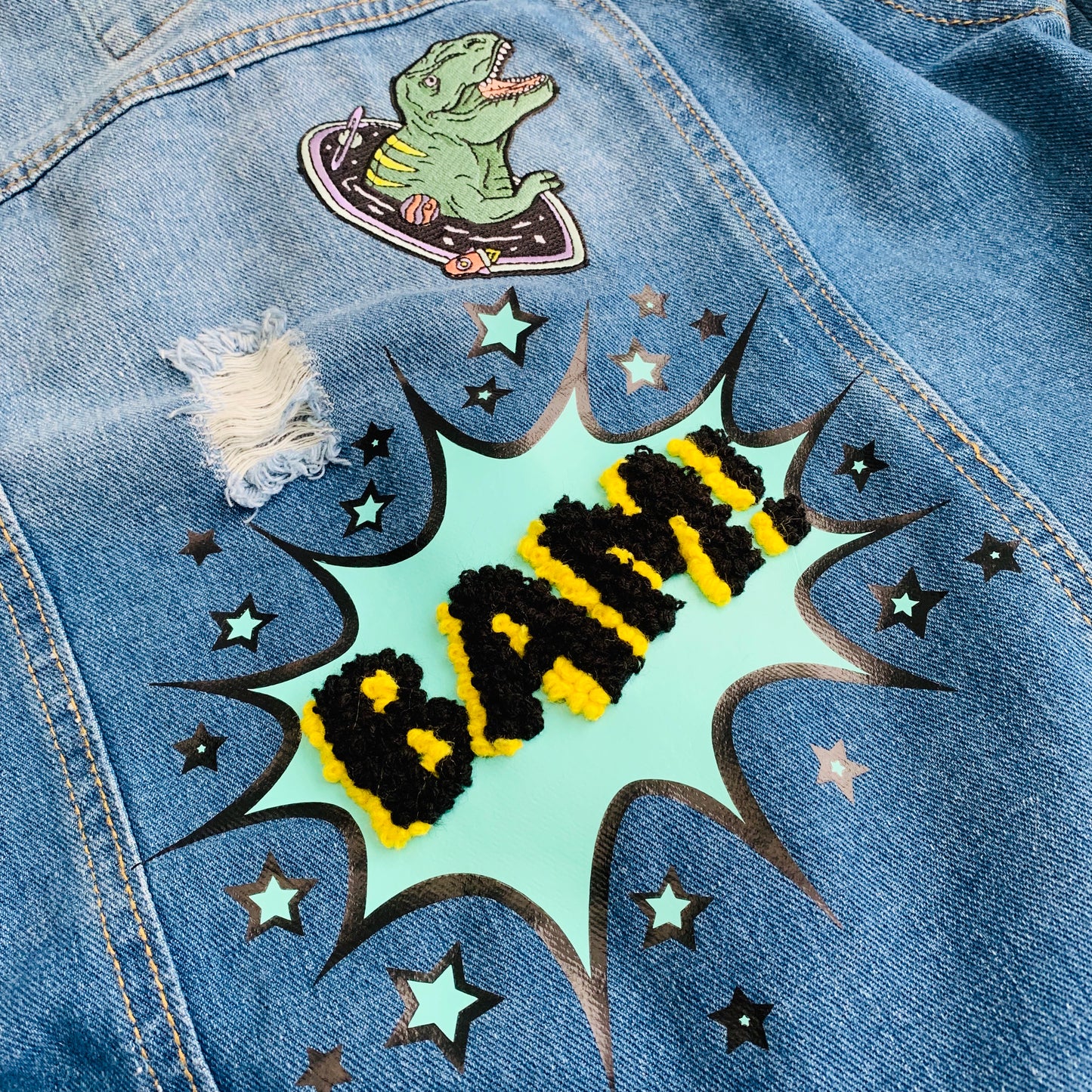 Custom Hand Embroidered Jean Jacket