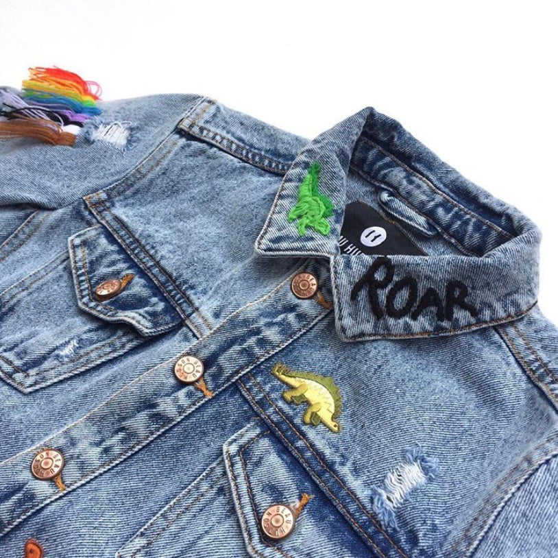 Custom Hand Embroidered Jean Jacket