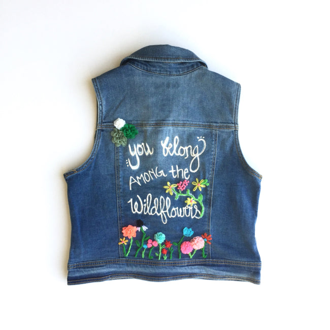 Custom Hand Embroidered Jean Jacket