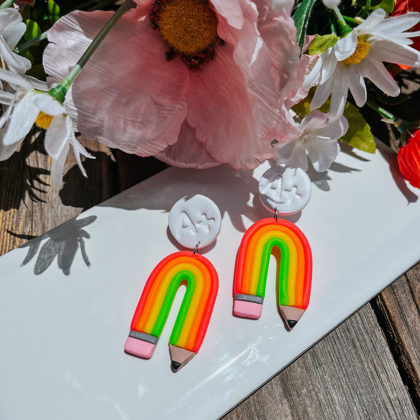 A+ Neon Pencil Earrings - Bridgette